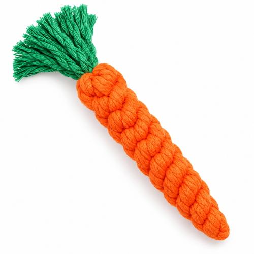 Carrot-Shaped Cotton Rope Dog Toy