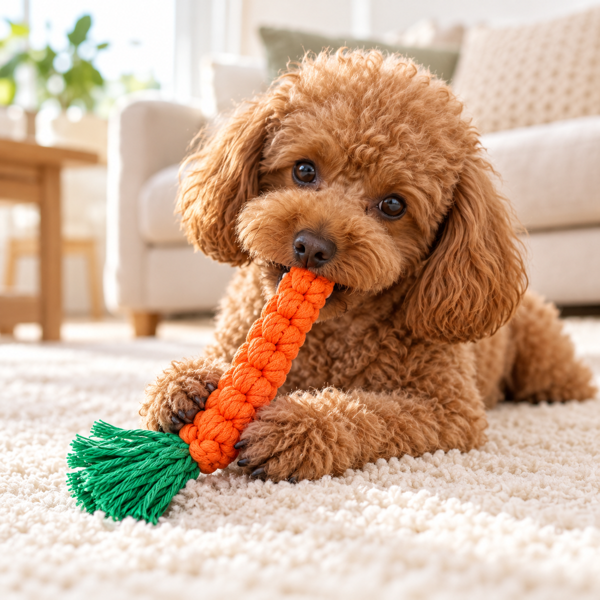 Carrot-Shaped Cotton Rope Dog Toy