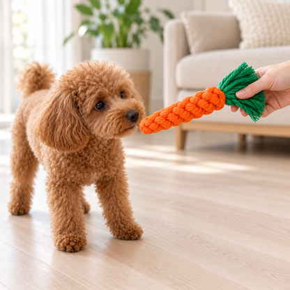 Carrot-Shaped Cotton Rope Dog Toy