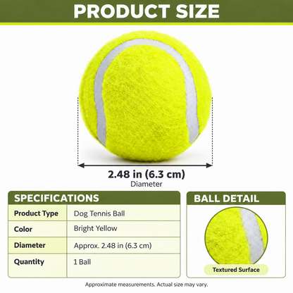 Dog Tennis Ball for Fetch — 6.3 cm